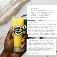 a blue jar with a mushroom and cream on it